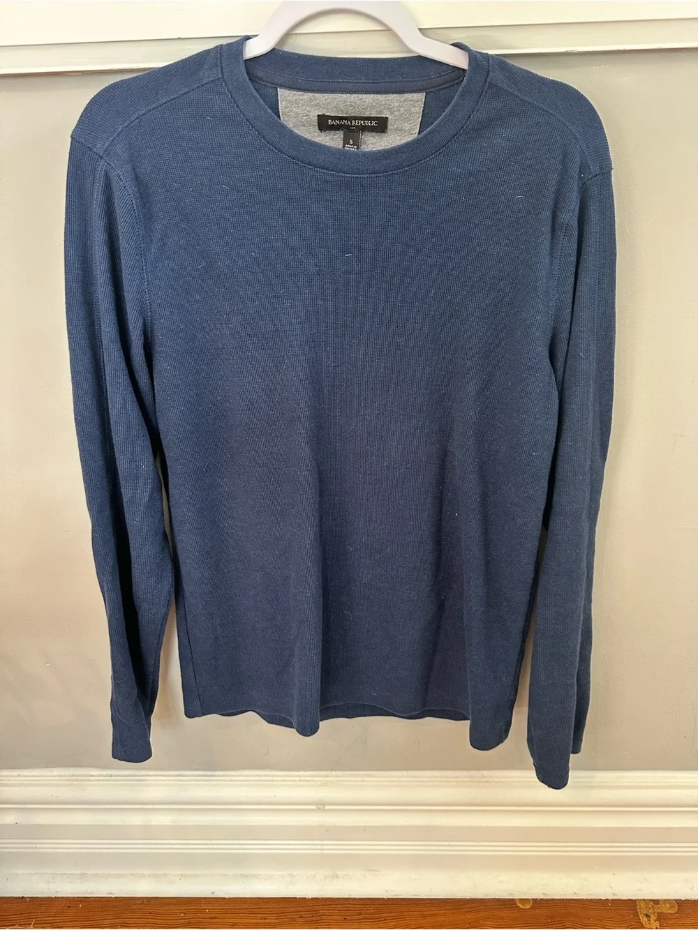 Banana Republic Men's Long-Sleeve Crewneck Shirt - Deep Blue